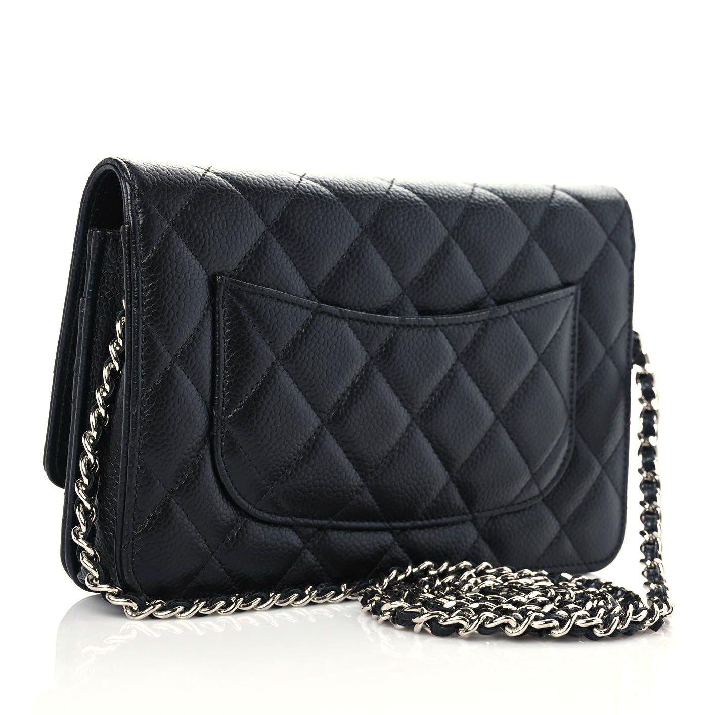 Chanel Caviar Quilted Wallet On Chain WOC Black