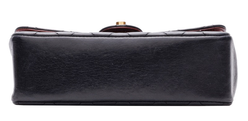 Chanel Mini Matelasse Circle Coco Turnlock Chain Lambskin Black