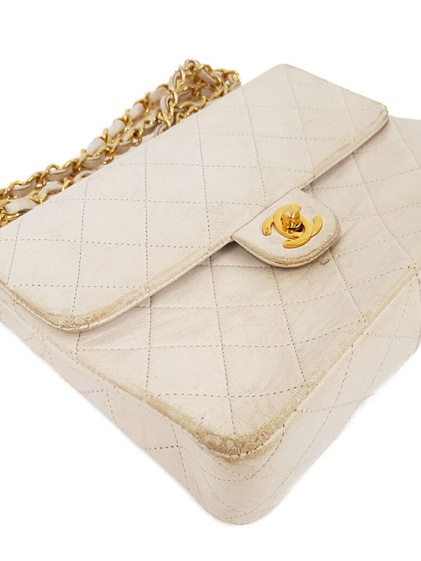 Chanel Matelasse Chain Shoulder Bag Ivory