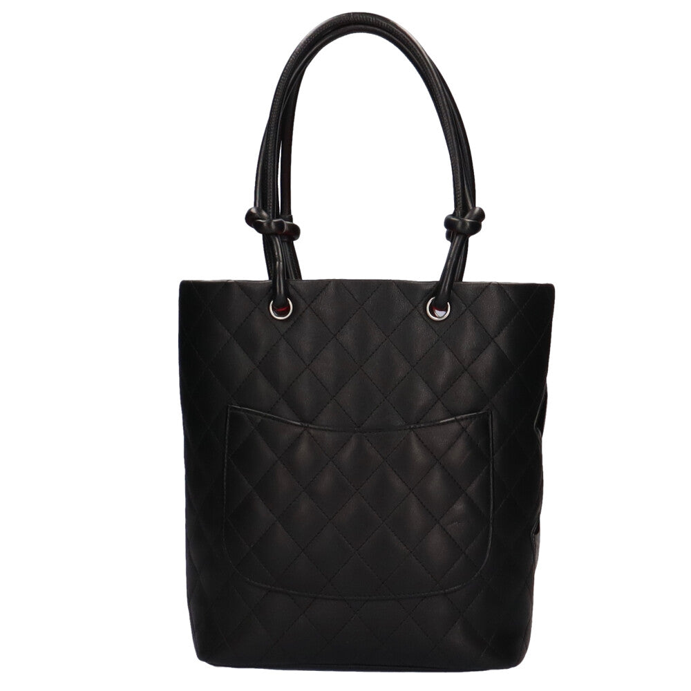 Chanel Pm Cambon Tote Bag Lambskin Black