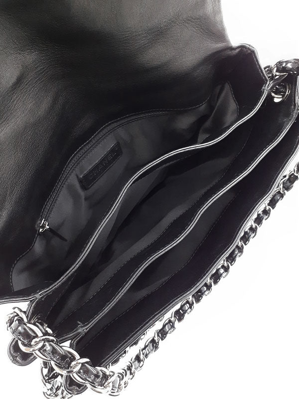 Chanel Camellia Chain Shoulder Bag Black