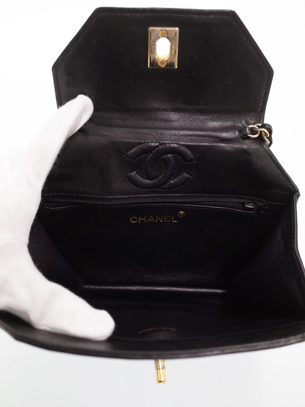 Chanel Matelasse Mini Chain Shoulder Bag Black