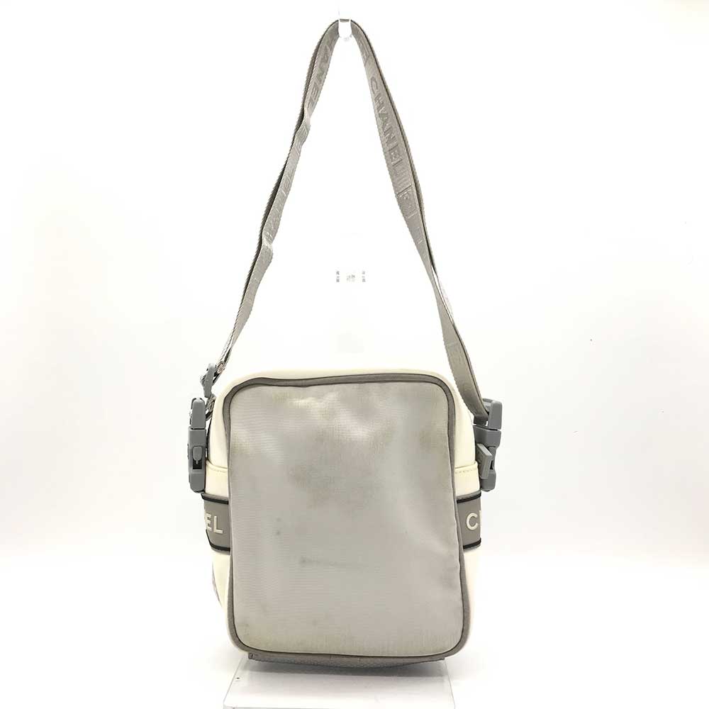 Chanel Nylon Sports Line Shoulder Bag White Ivory Classic Flap