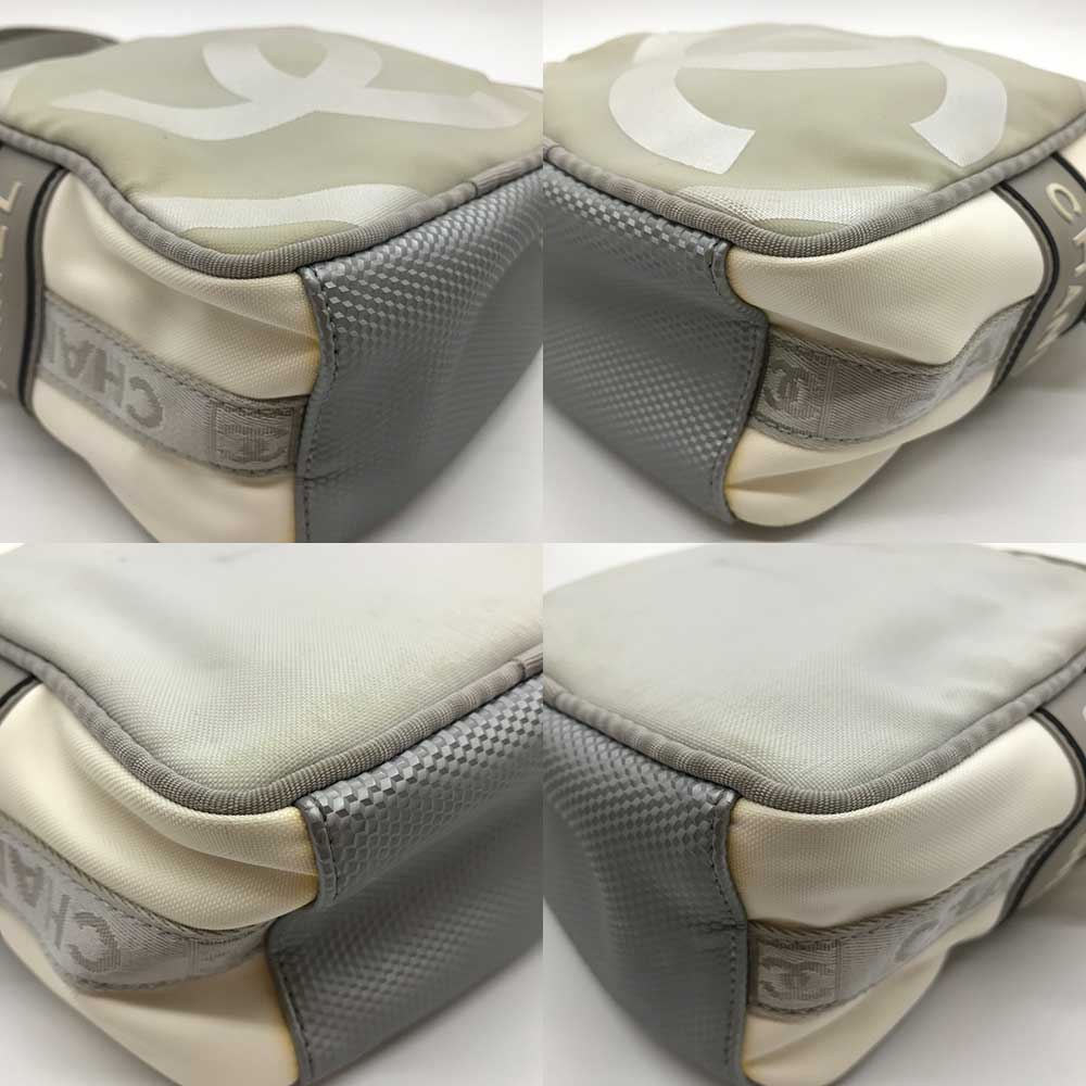 Chanel Nylon Sports Line Shoulder Bag White Ivory Classic Flap