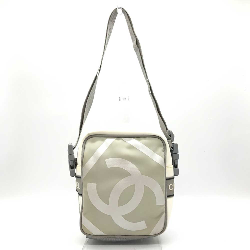 Chanel Nylon Sports Line Shoulder Bag White Ivory Classic Flap