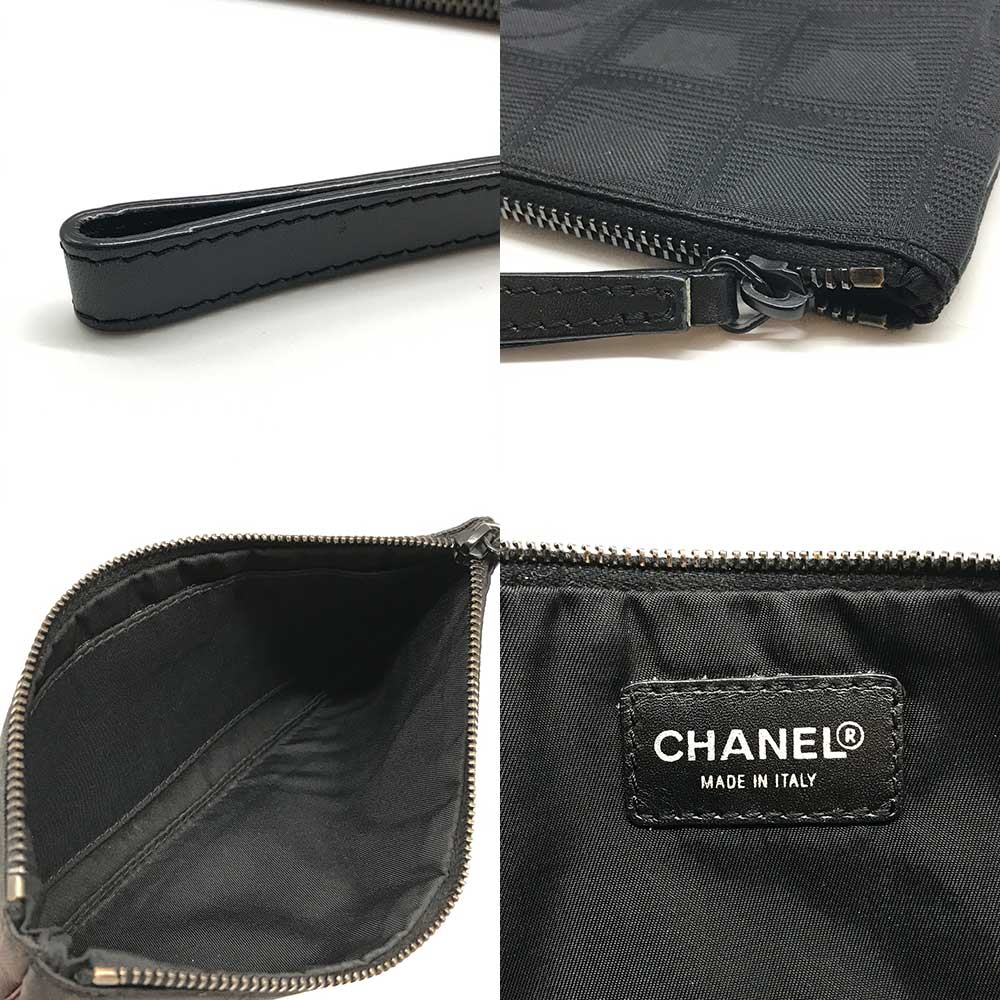 Chanel Nylon Travel Line Pouch Black Classic Flap