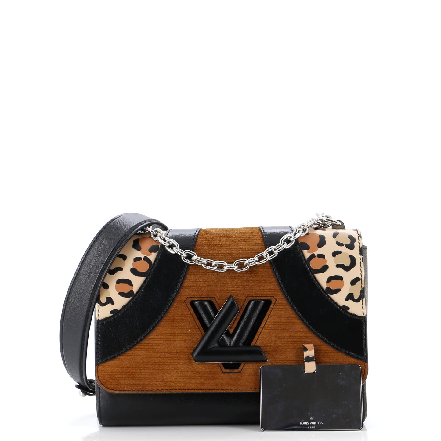 Louis Vuitton Twist Handbag Leopard Wild Printed Leather and Calfskin MM