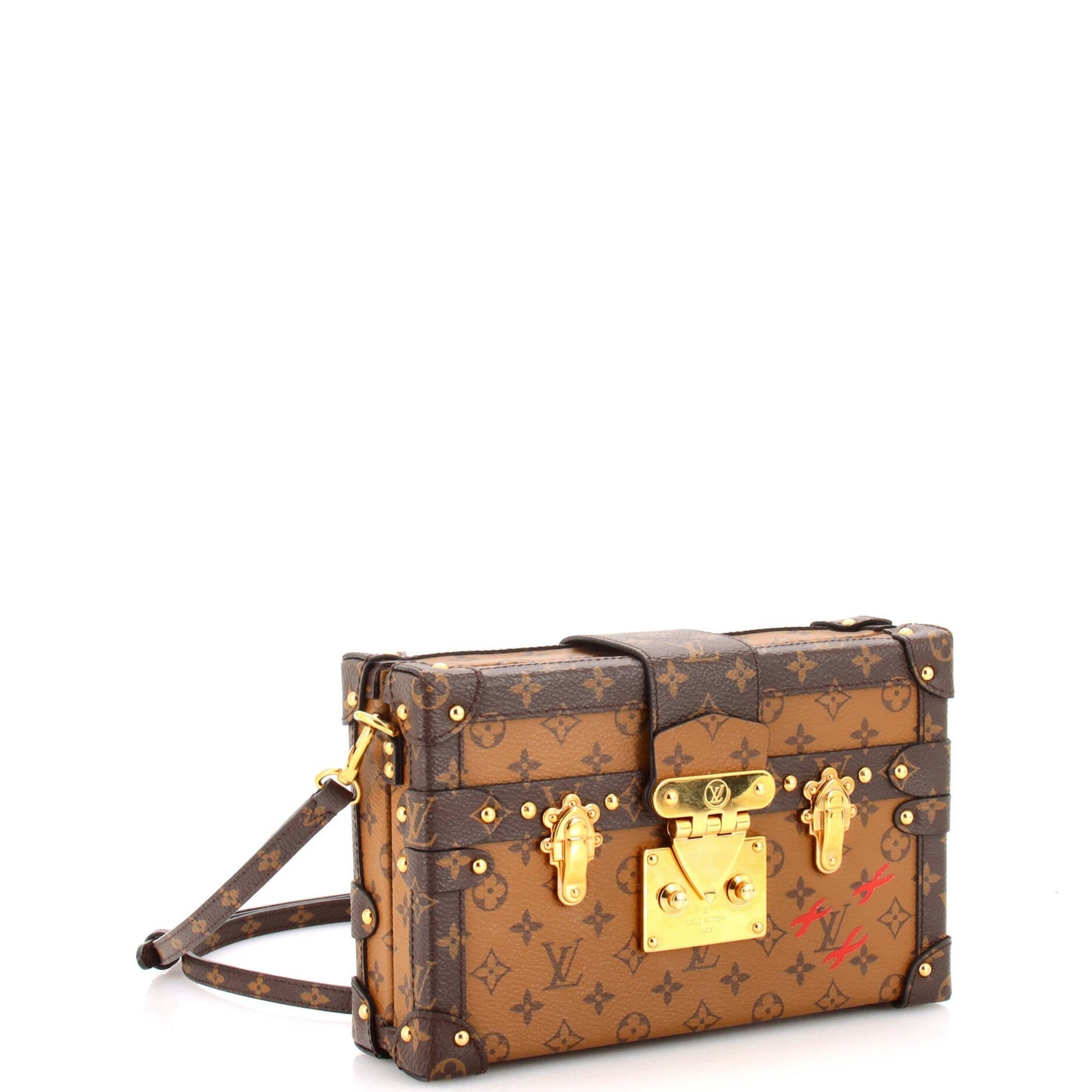Louis Vuitton Petite Malle Handbag Reverse Monogram Canvas