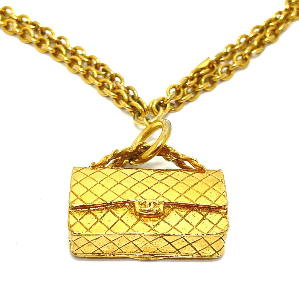 CHANEL Necklace Gold Plated gold Bag type motif Matrasse