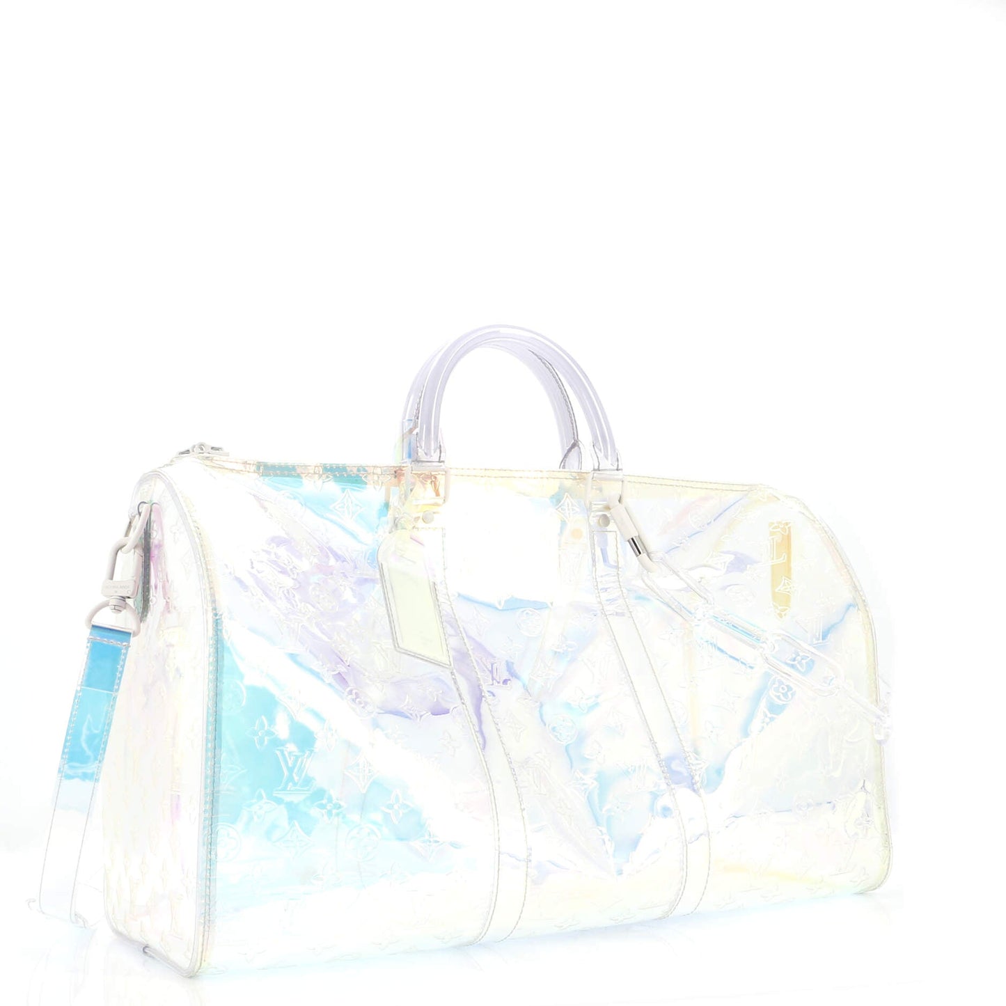 Louis Vuitton Keepall Bandouliere Bag Limited Edition Monogram Prism PVC 50