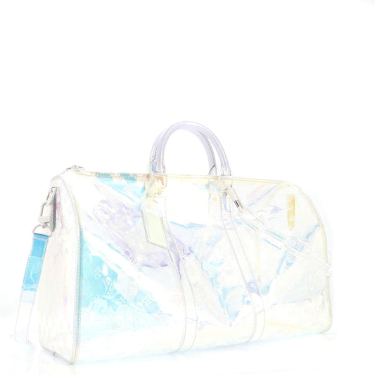 Louis Vuitton Keepall Bandouliere Bag Limited Edition Monogram Prism PVC 50