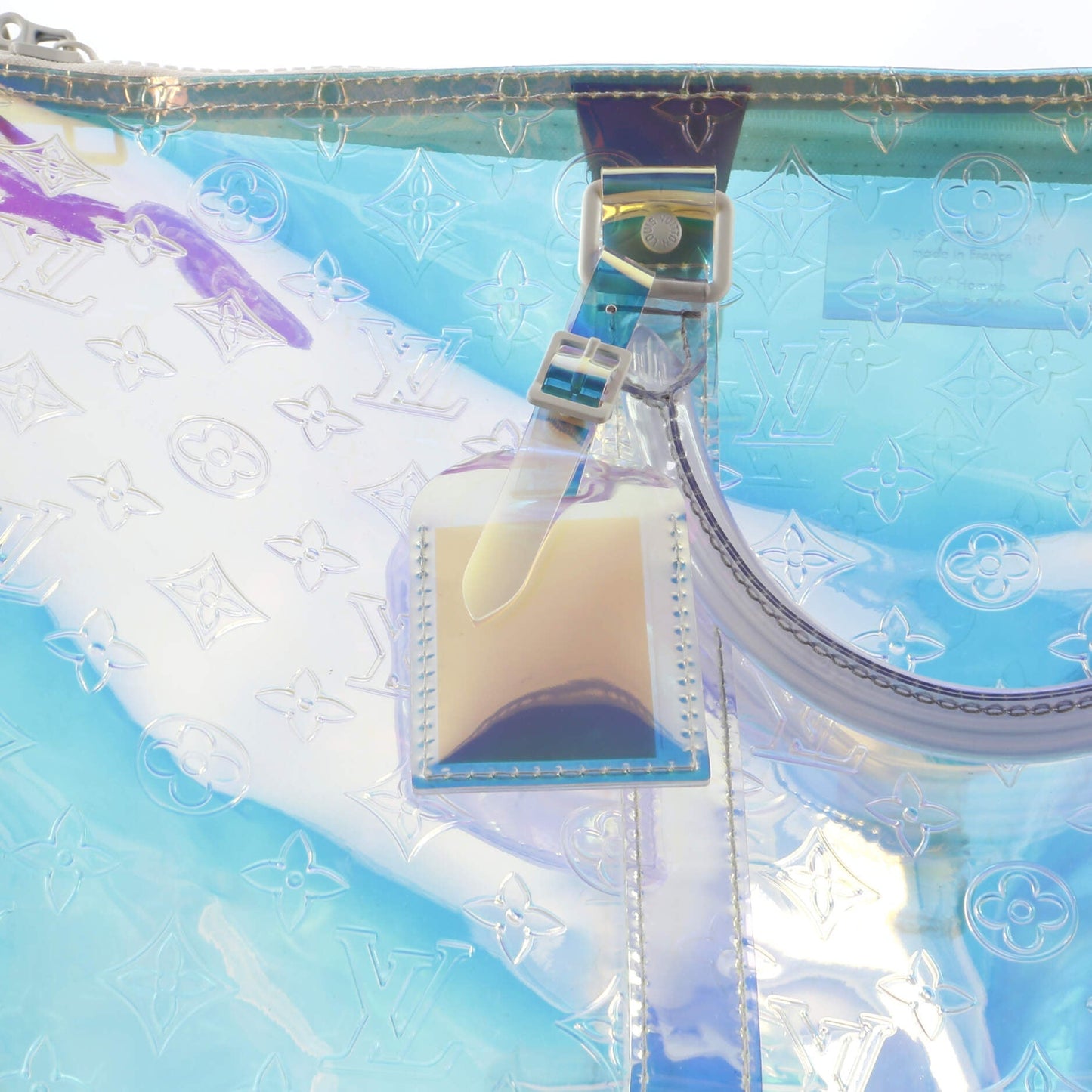 Louis Vuitton Keepall Bandouliere Bag Limited Edition Monogram Prism PVC 50