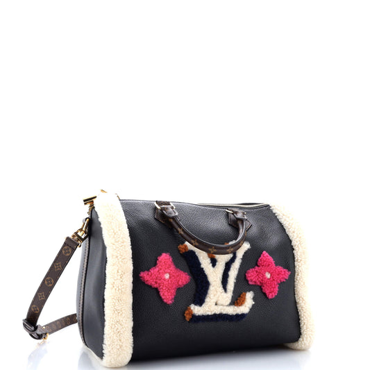 Louis Vuitton  Bandouliere Bag Leather and Monogram Teddy Shearling 30