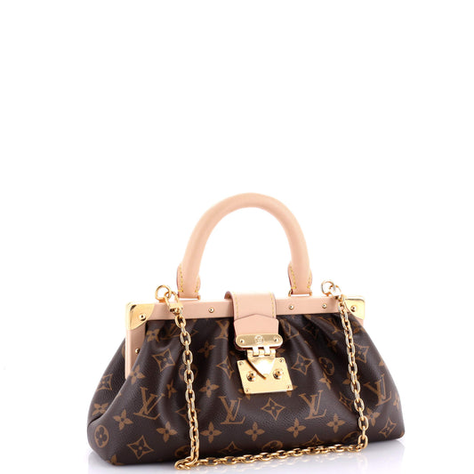 Louis Vuitton Monogram Top Handle Frame Clutch Monogram Canvas