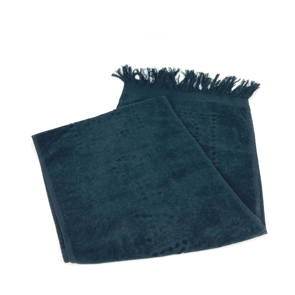 CHANEL towel cotton black Sports SPORTS CC COCO Mark Fringe Women