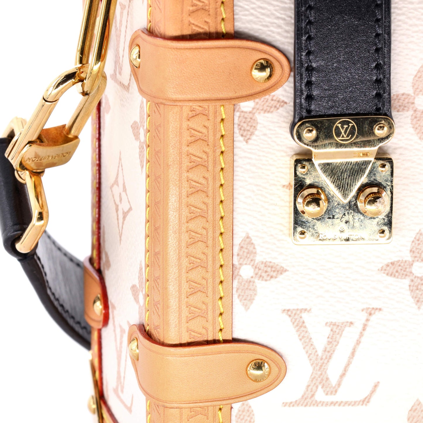 Louis Vuitton Side Trunk Handbag Monogram Dune Canvas MM