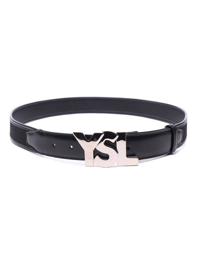 Luxury Saint Laurent Trending 2025 Men's YSL Logo Leather Belt Black