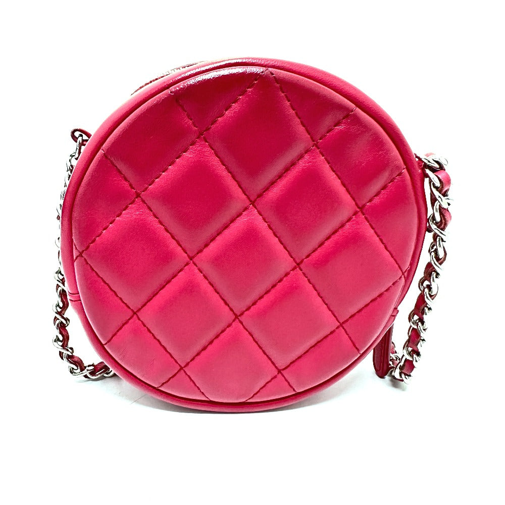 CHANEL Shoulder Bag lambskin beige COCO Mark round Women