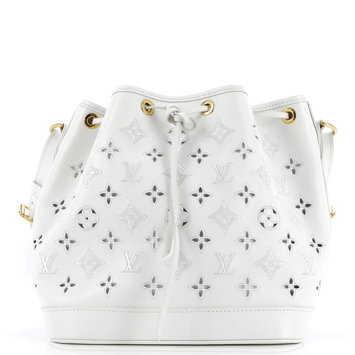 Louis Vuitton Petit Noe NM Handbag Monogram Cutout Broderie Leather