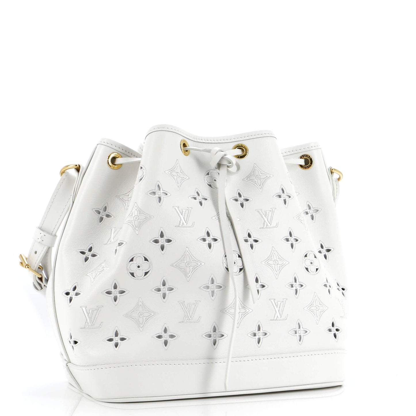 Louis Vuitton Petit Noe NM Handbag Monogram Cutout Broderie Leather