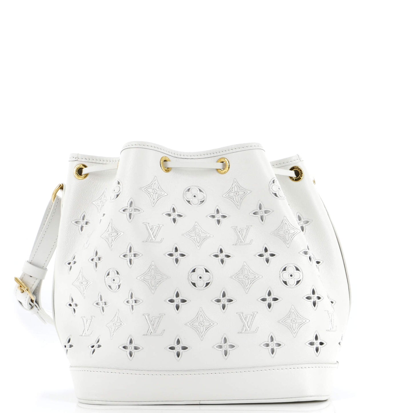Louis Vuitton Petit Noe NM Handbag Monogram Cutout Broderie Leather