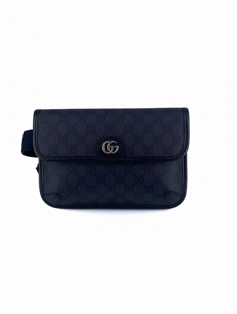 Gucci Flap Belt Bag Gg Canvas Navy Canvas Shoulder Bag Bag ( )