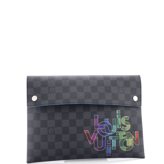 Louis Vuitton Pochette Alpha Triple Limited Edition Interlinked Logo Damier Graphite