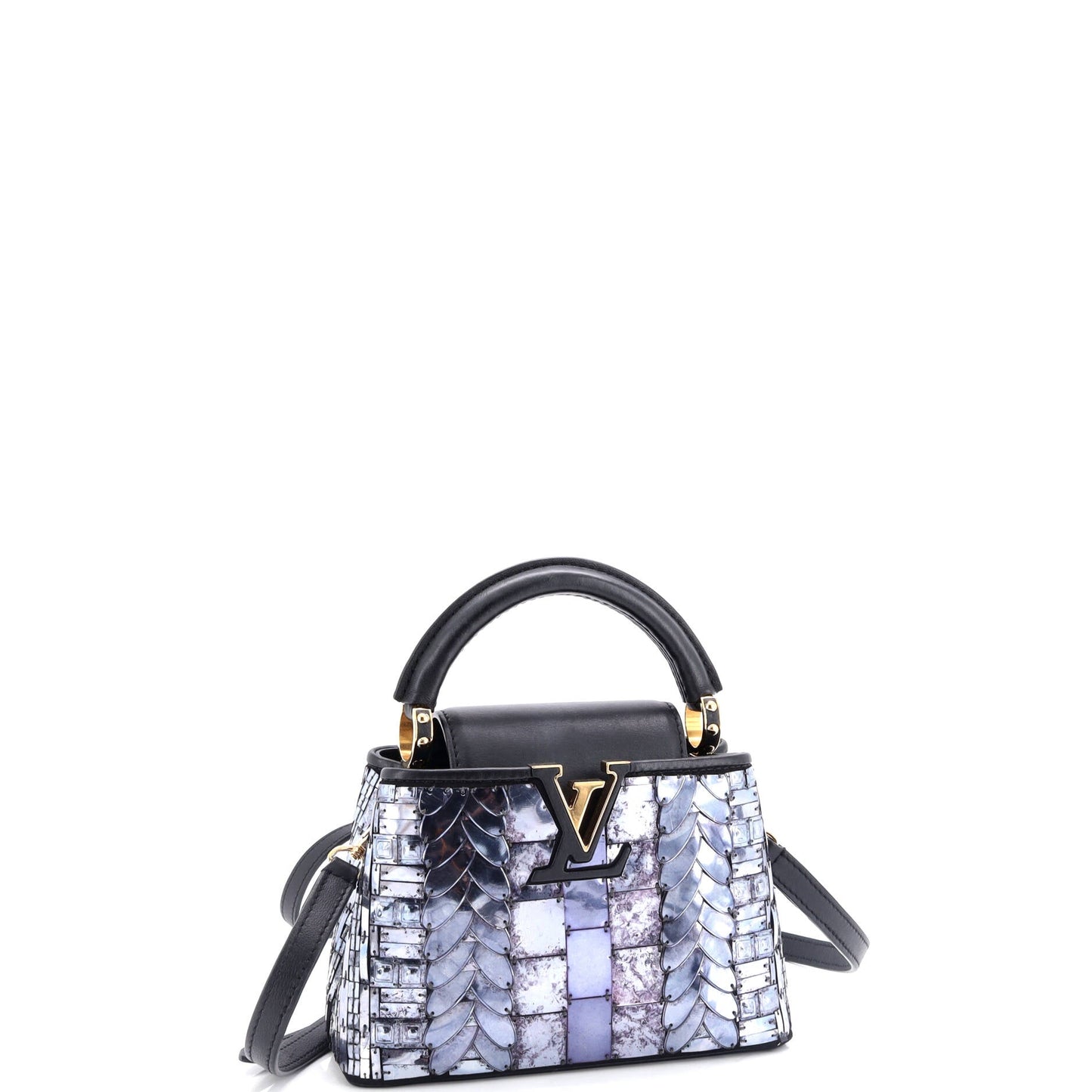 Louis Vuitton Capucines Bag Patchwork Sequin Embellished Satin Mini