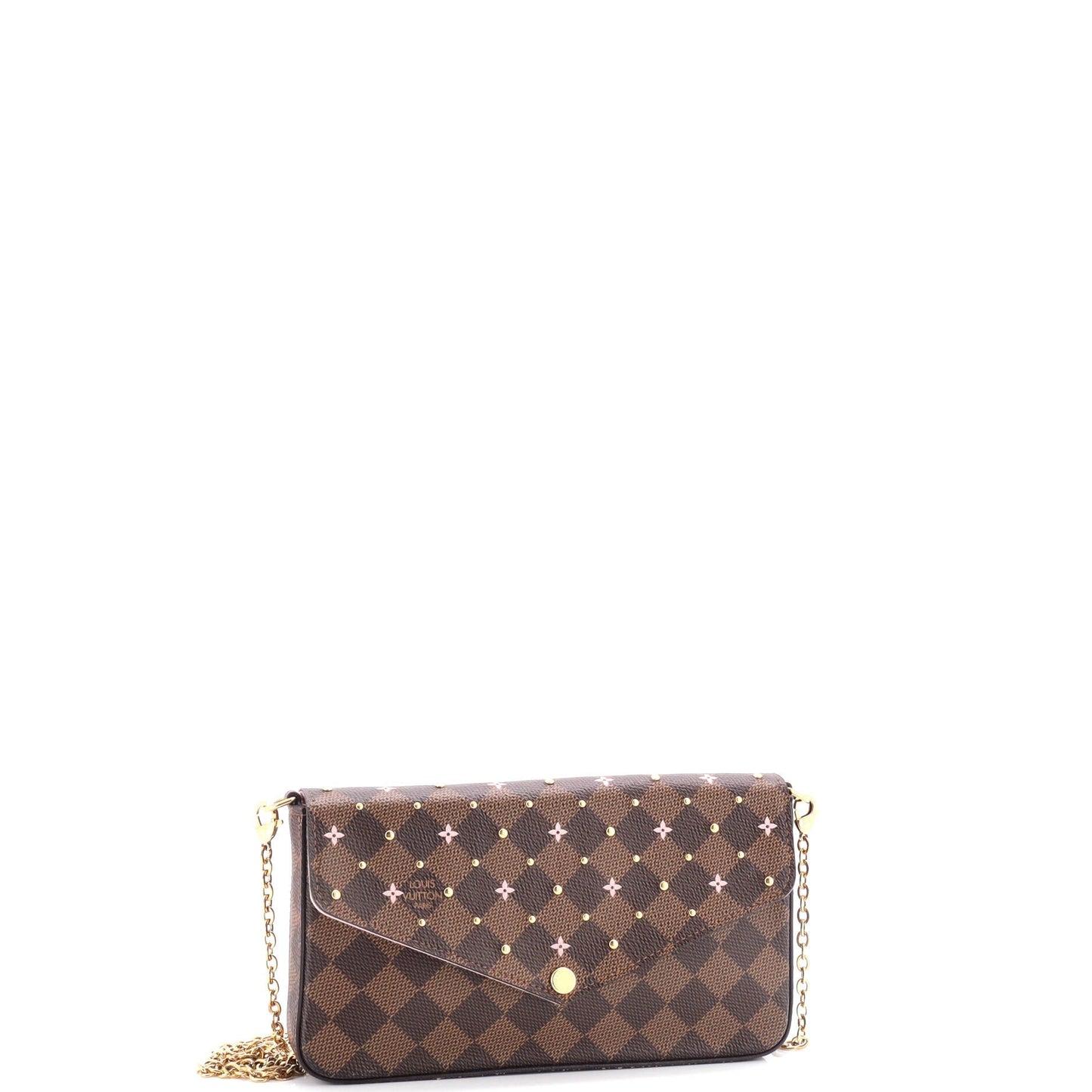 Louis Vuitton Felicie Pochette Flower Printed Studded Damier
