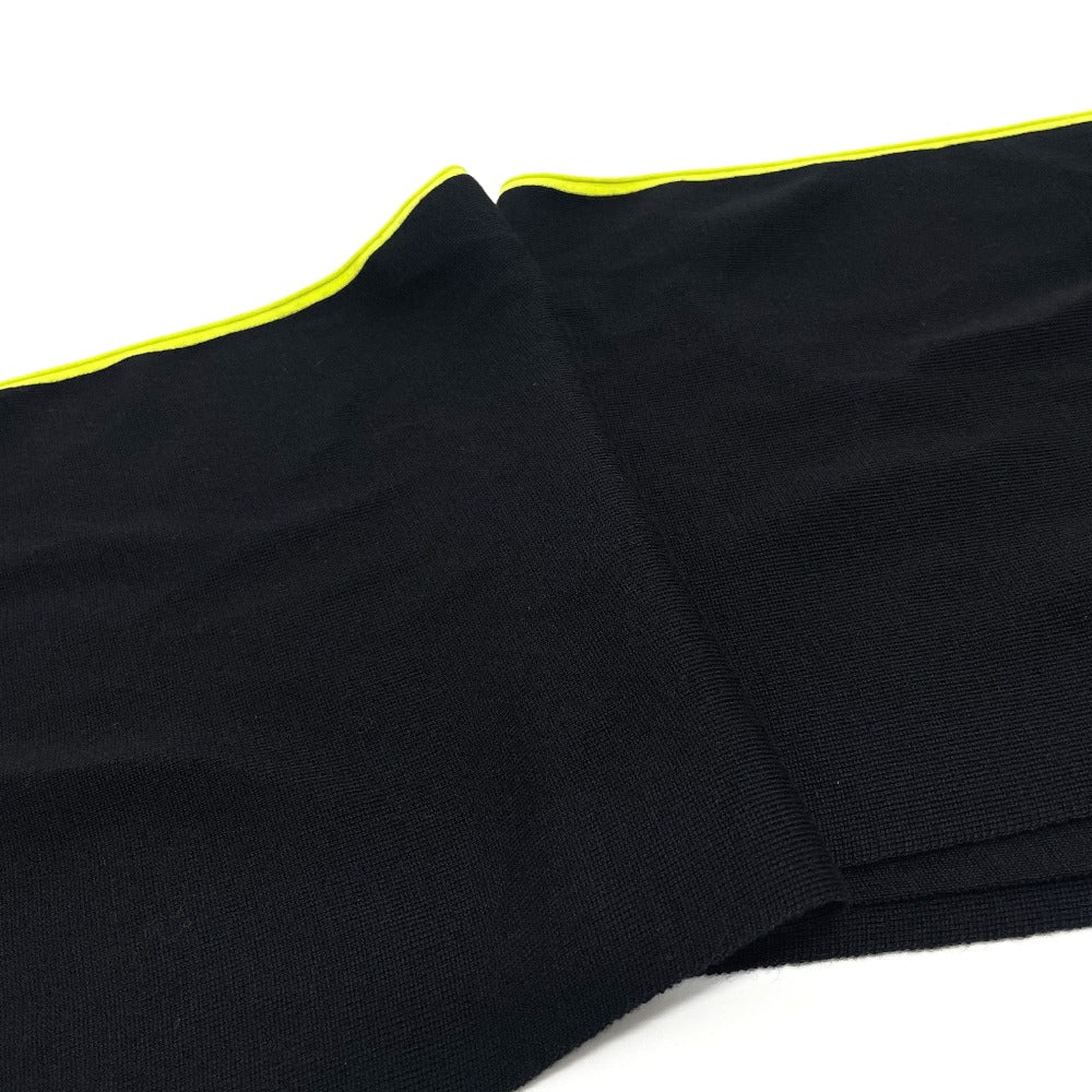 CHANEL Scarf Wool/Cashmere, Wool/Silk/Cashmere black x fluorescent green Sports CC COCO Mark unisex(Unisex)