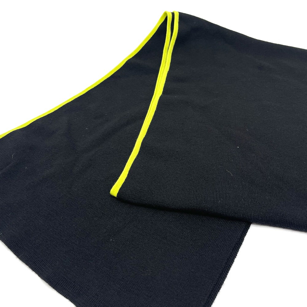 CHANEL Scarf Wool/Cashmere, Wool/Silk/Cashmere black x fluorescent green Sports CC COCO Mark unisex(Unisex)