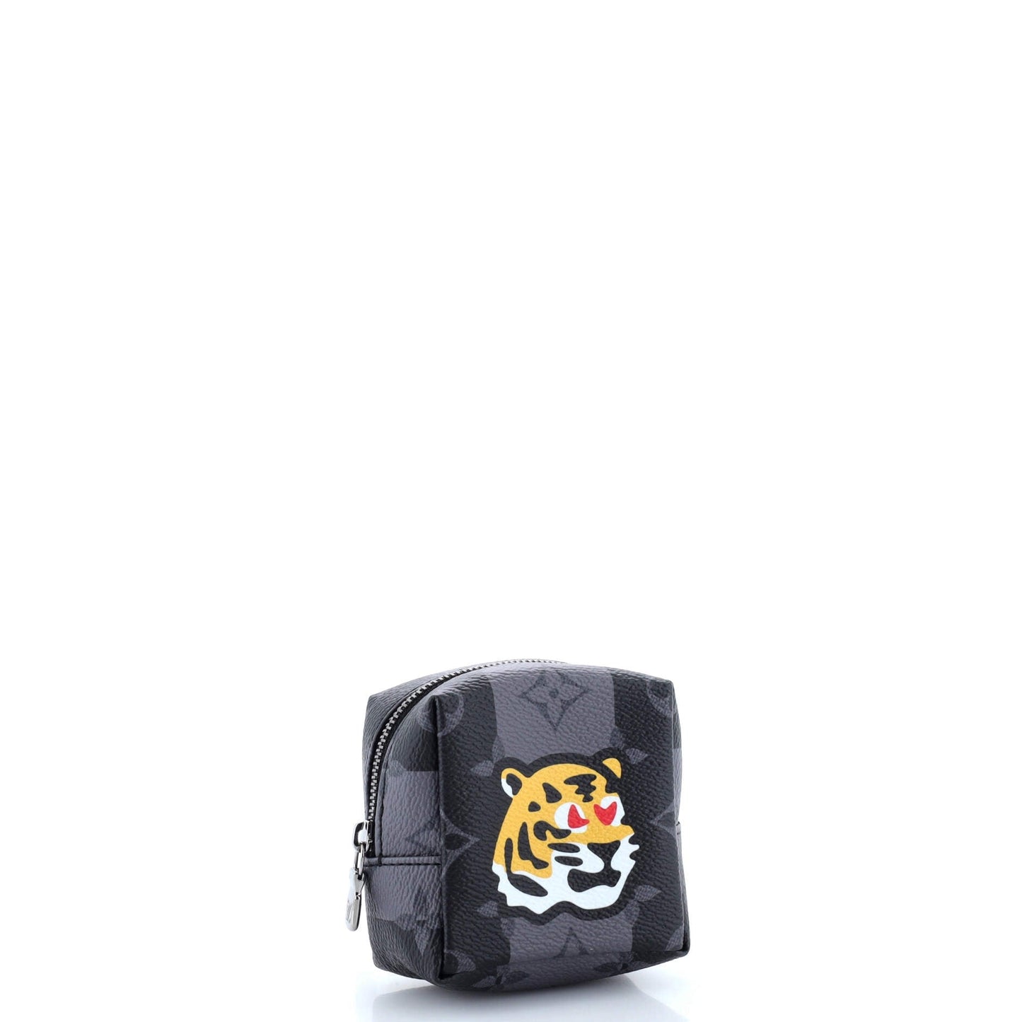 Louis Vuitton Nigo Squared Pouch Bag Charm Printed Monogram Eclipse Canvas