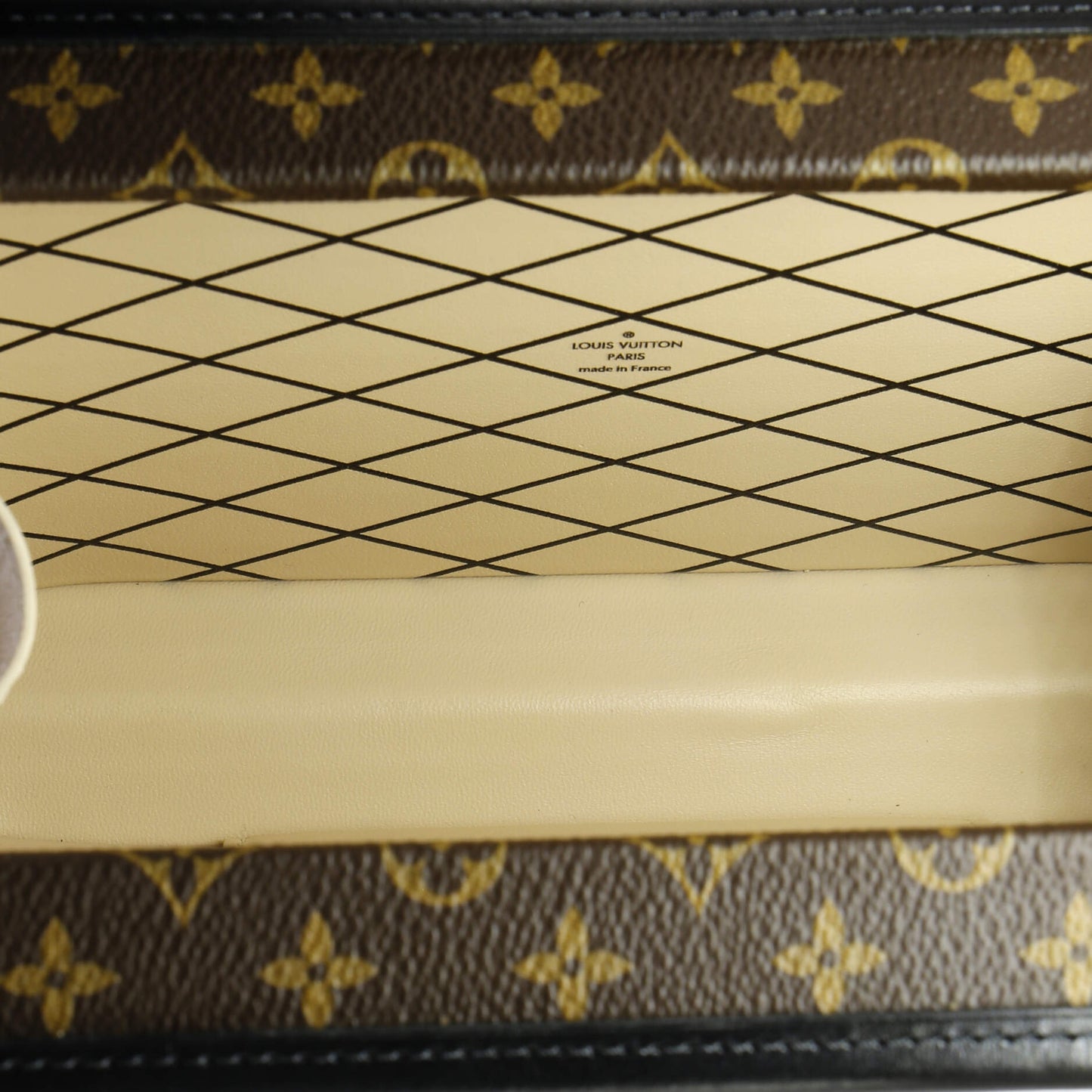 Louis Vuitton Petite Malle Handbag Studded Taiga Leather and Monogram Canvas