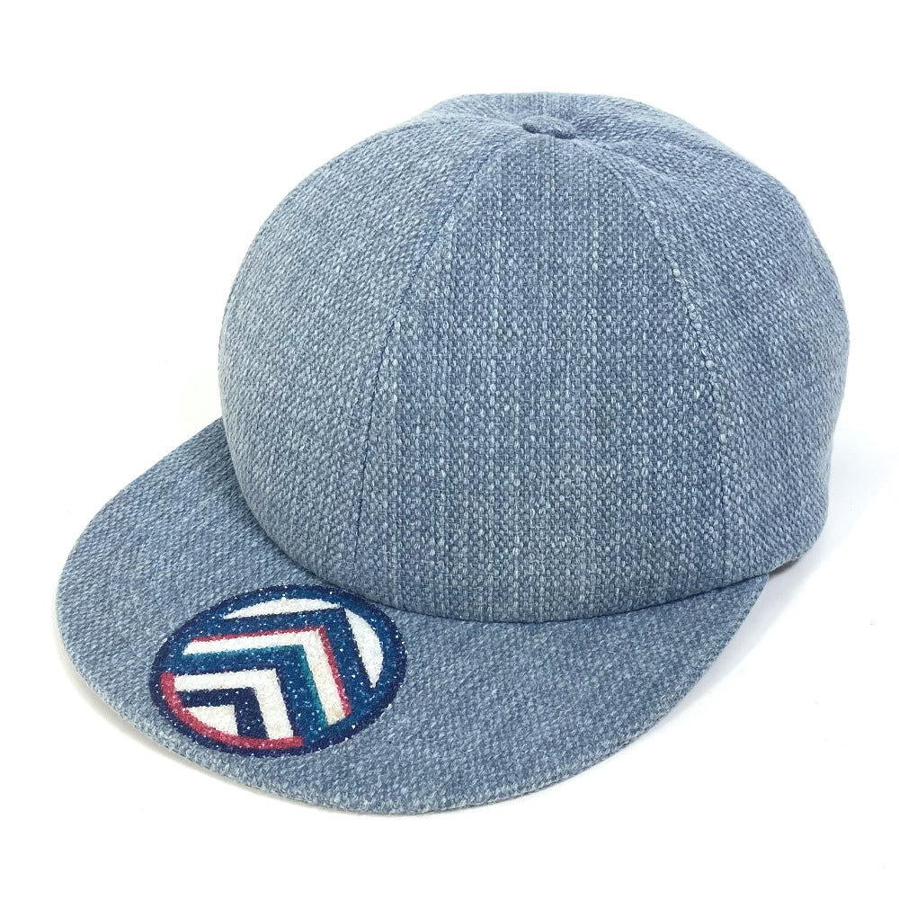 CHANEL cap cotton blue Airline 16Stainless Steel denim beads