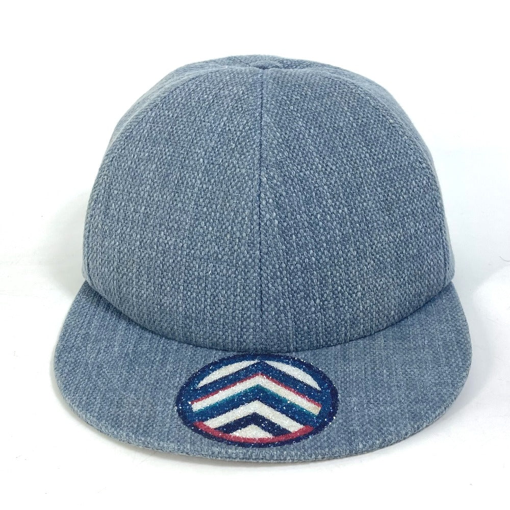 CHANEL cap cotton blue Airline 16Stainless Steel denim beads