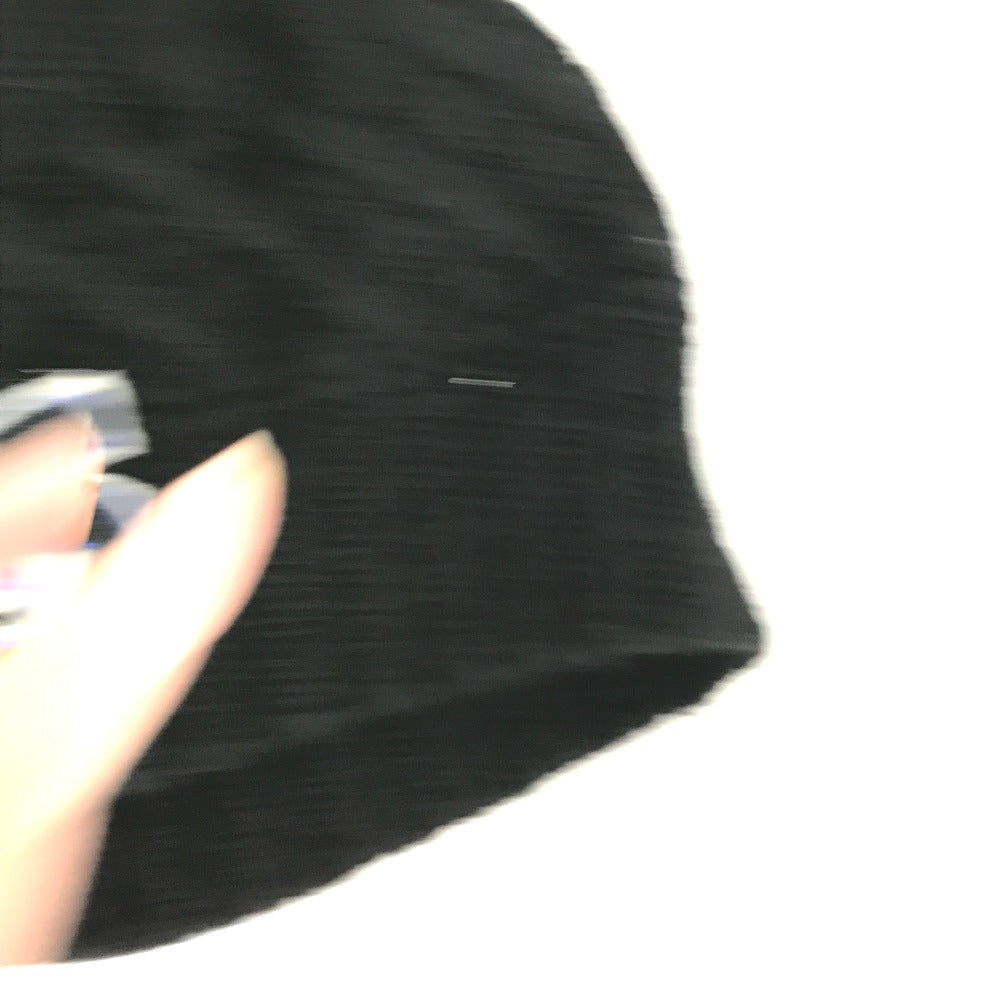 CHANEL Knit hat cashmere black NO 5 Number 5 logo Women