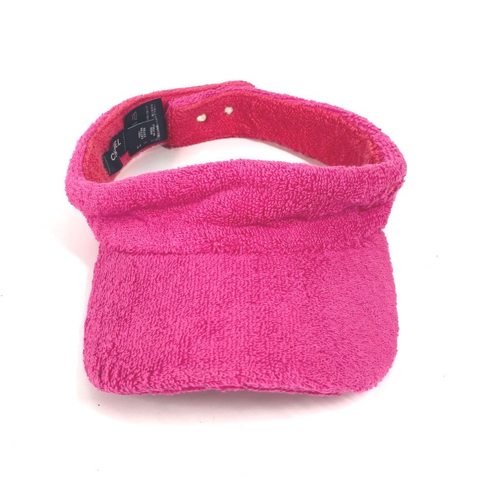 CHANEL Sun visor cotton pink 20C logo