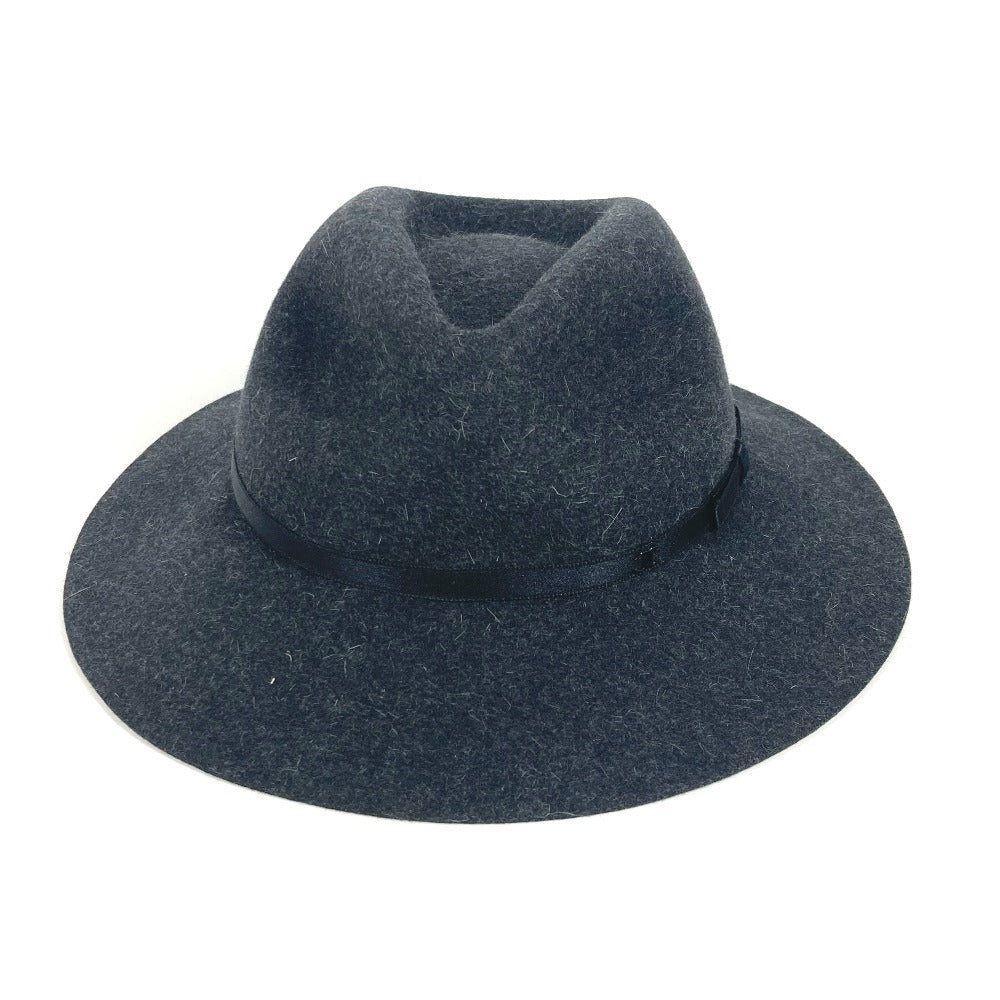CHANEL hat Rabbit gray Ribbon logo Ribbon CC COCO Mark M