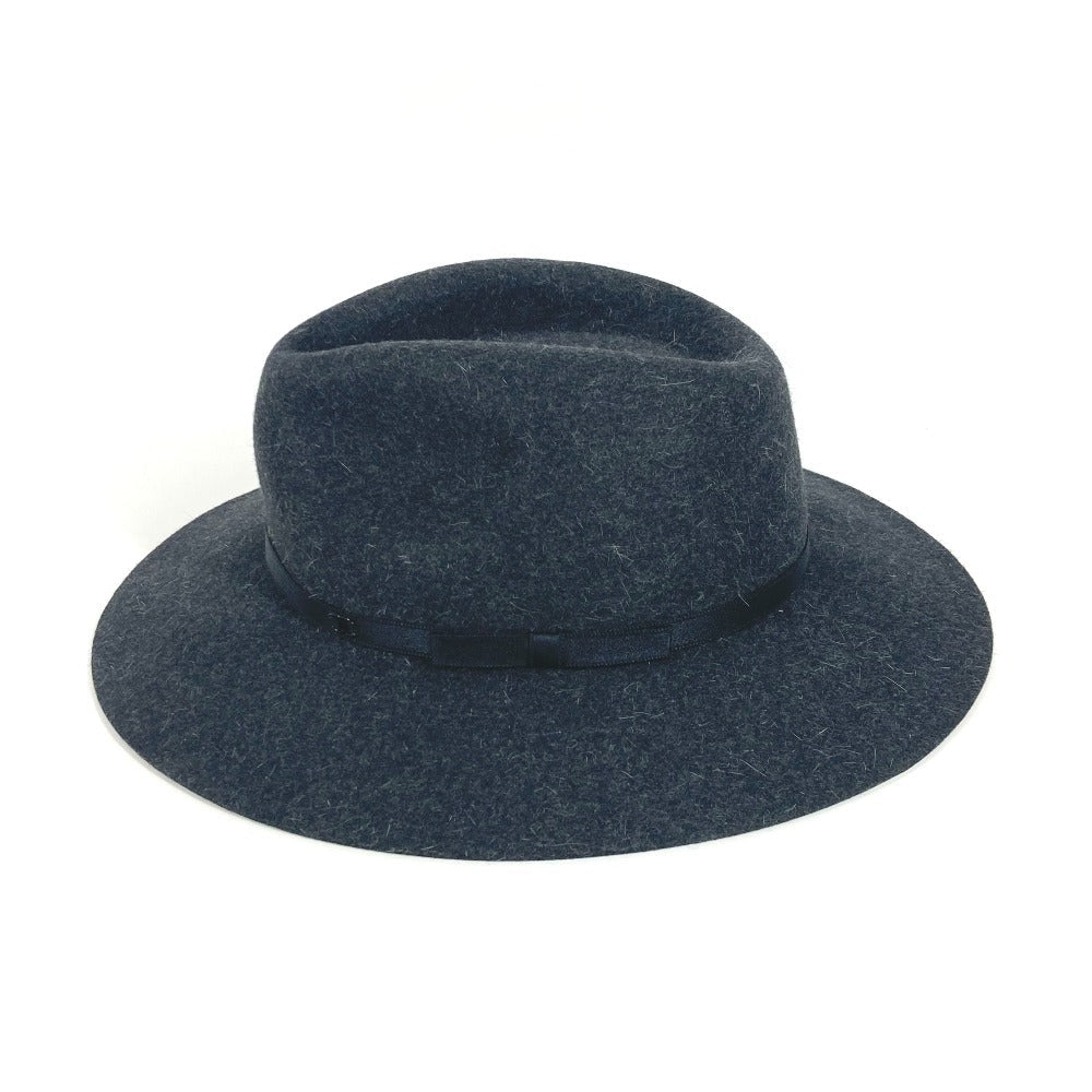 CHANEL hat Rabbit gray Ribbon logo Ribbon CC COCO Mark M