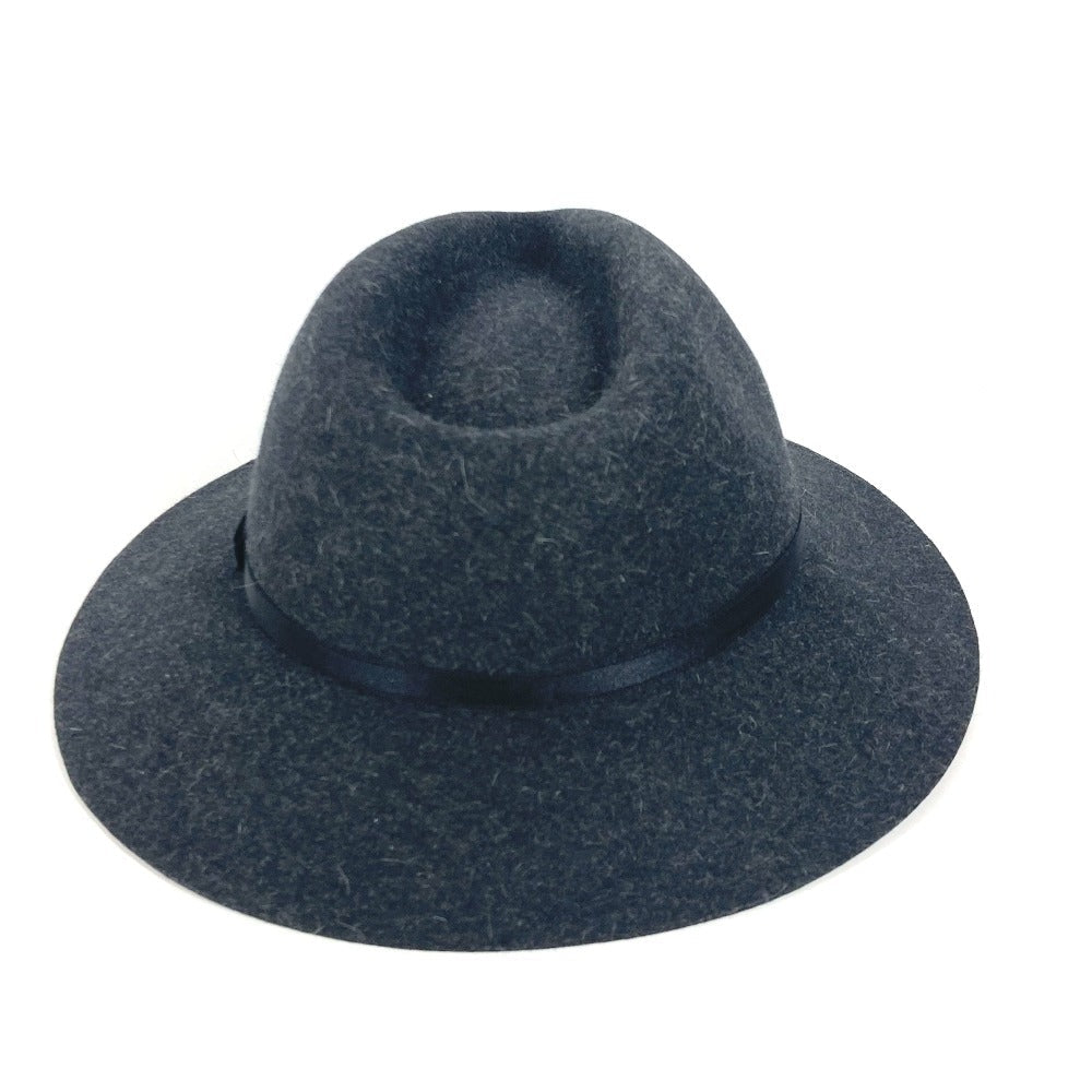 CHANEL hat Rabbit gray Ribbon logo Ribbon CC COCO Mark M