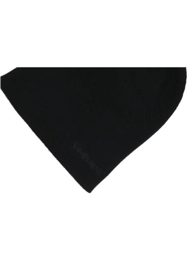 Luxury Saint Laurent Trending 2025 Logo Embroidered Cashmere Beanie Black
