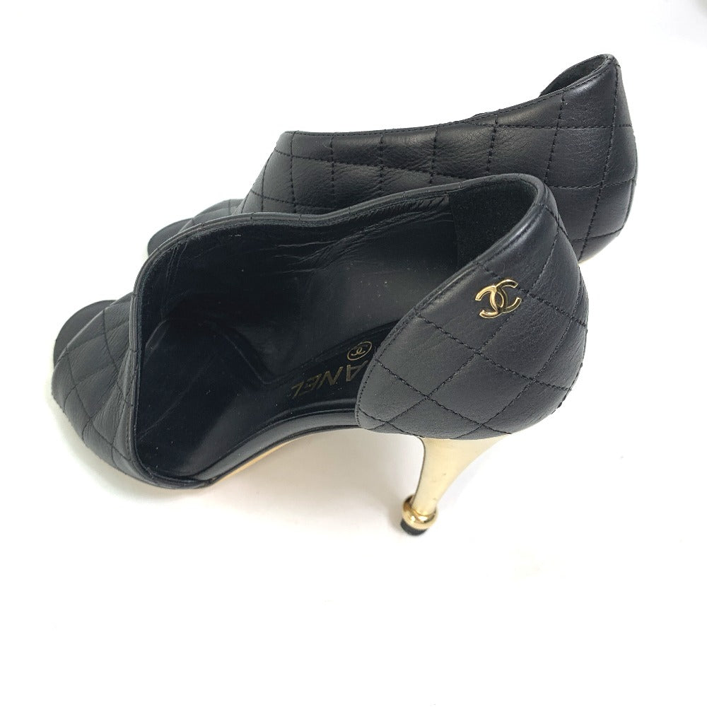 CHANEL pumps G30050 leather black shoes Matrasse quilting Women 37