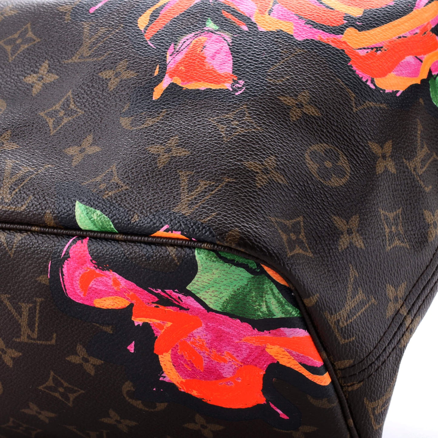 Louis Vuitton Neverfull Tote Limited Edition Monogram Roses MM