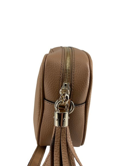 Gucci Soho Wristlet Pouch Leather Camel Leather Bag ( )