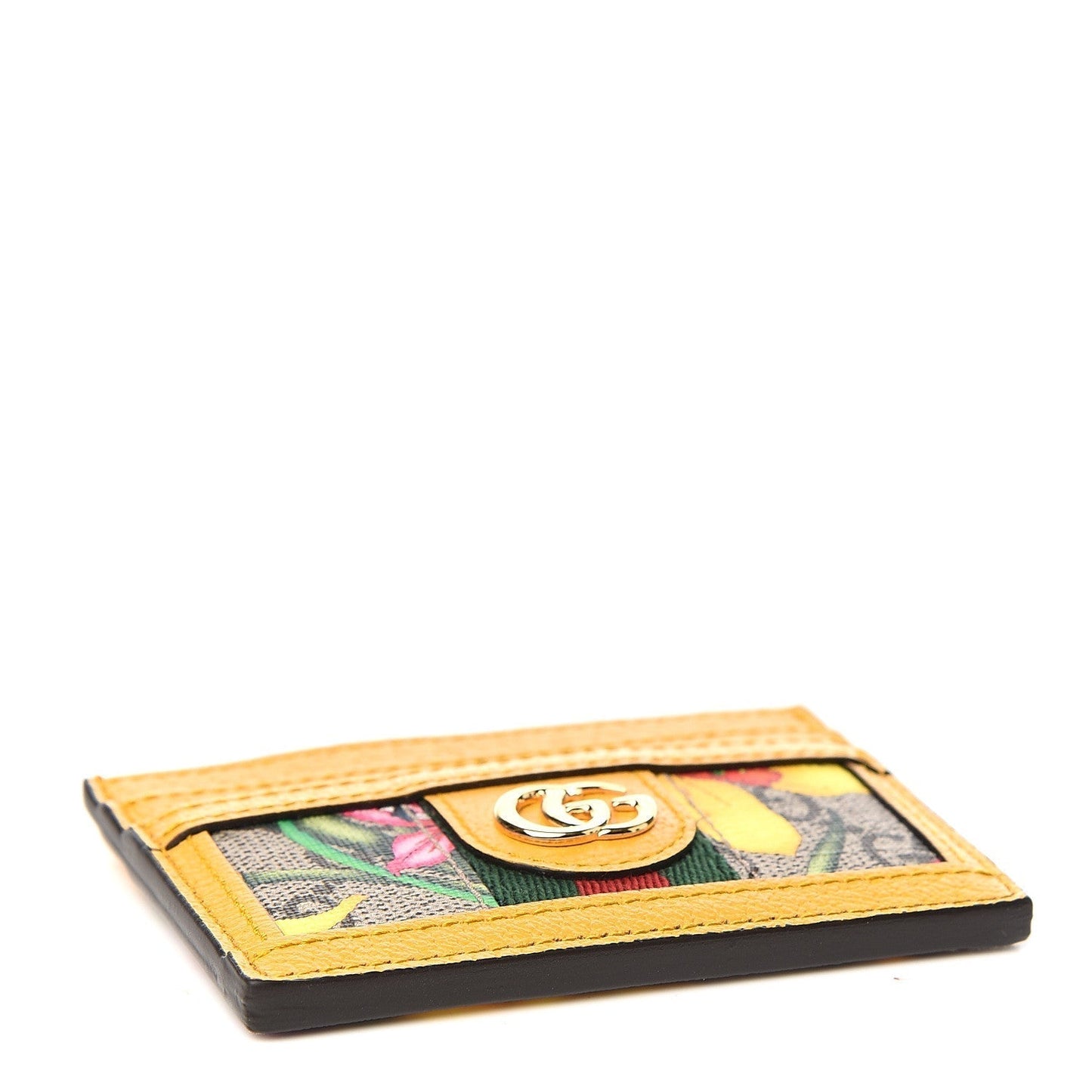 Gucci Ophidia GG Floral Card Case in Yellow