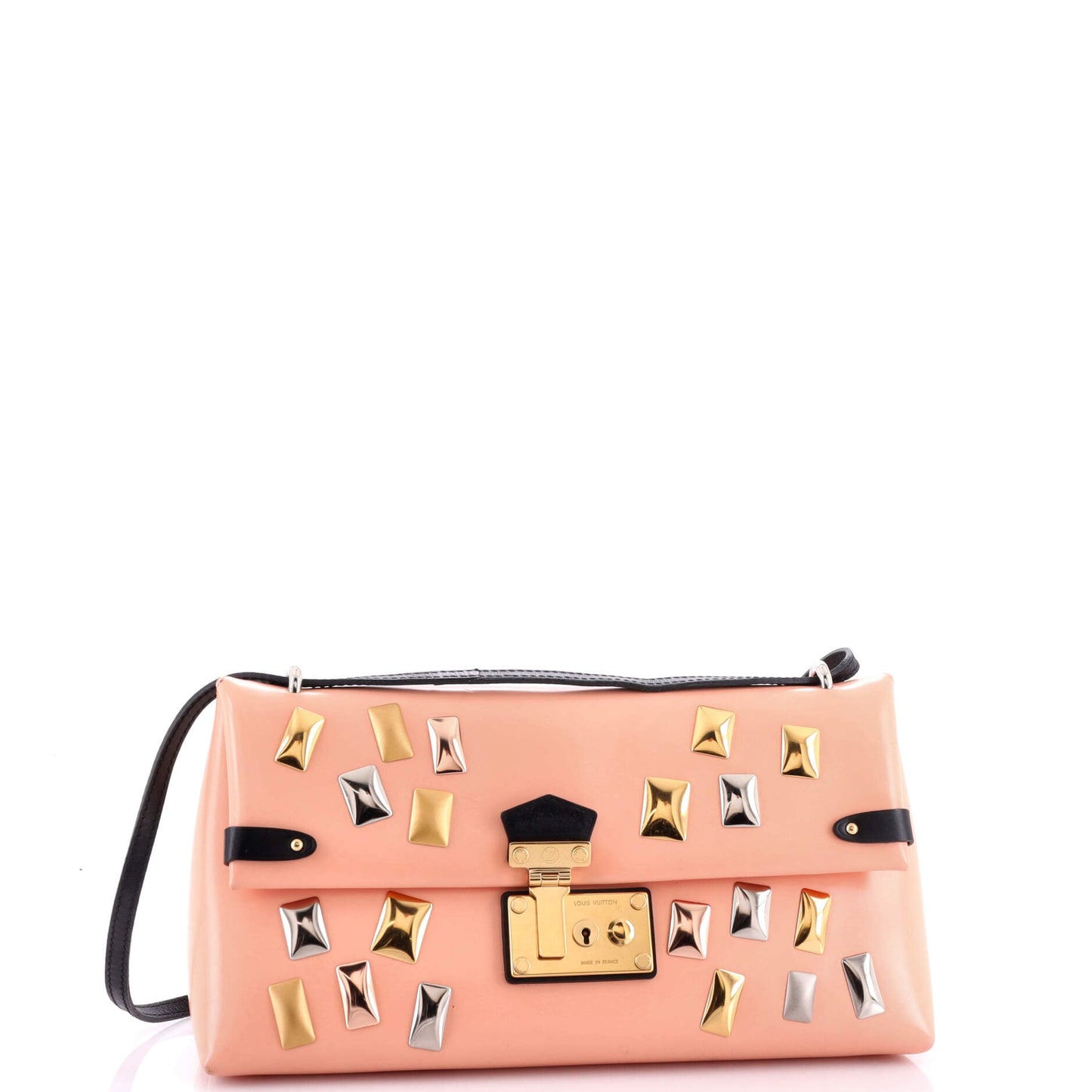 Louis Vuitton Sac Triangle Handbag Embellished Glazed Calfskin PM