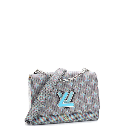 Louis Vuitton Twist Handbag Damier Monogram LV Pop Leather MM