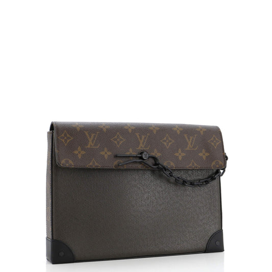 Louis Vuitton Pochette Voyage Steamer Leather and Monogram Canvas
