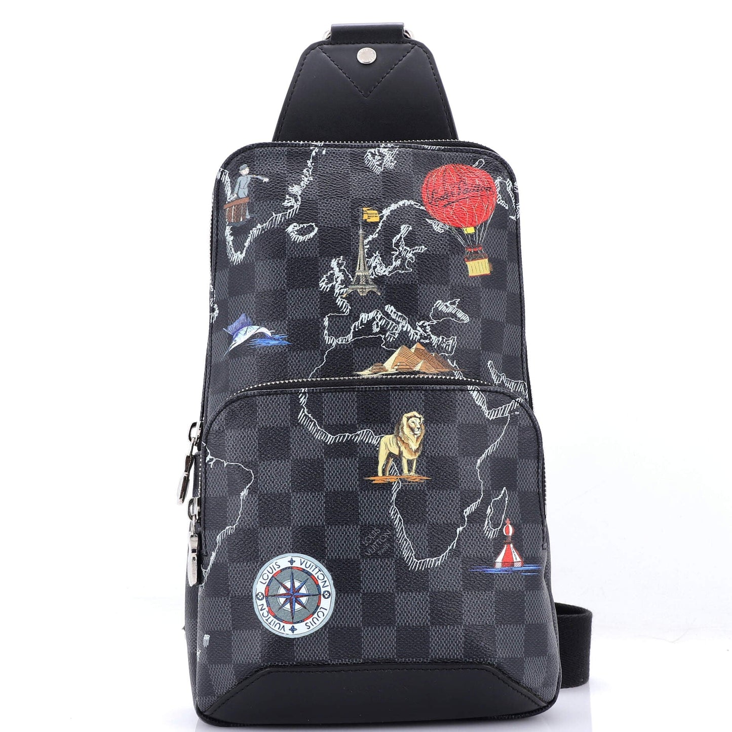 Louis Vuitton Avenue Sling Bag Limited Edition Renaissance Map Damier Graphite