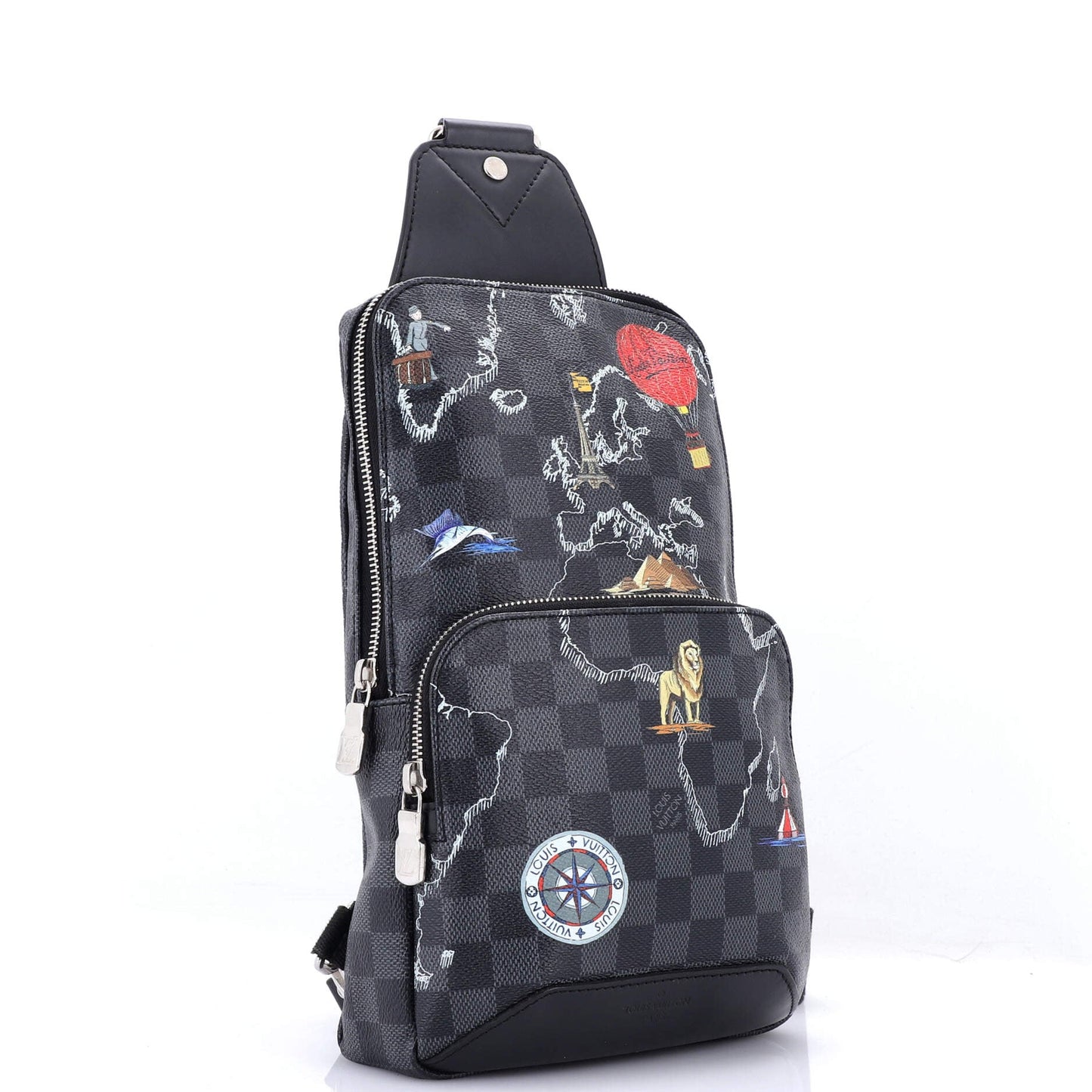 Louis Vuitton Avenue Sling Bag Limited Edition Renaissance Map Damier Graphite